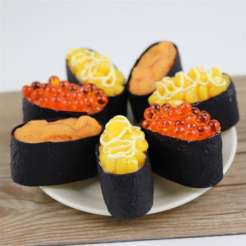 Kunstlik sushi Dekoratiivne Realistlik toidu väljapanek Model Food Prop Photo Prop