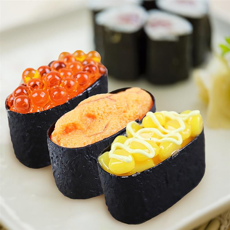Kunstlik sushi Dekoratiivne Realistlik toidu väljapanek Model Food Prop Photo Prop