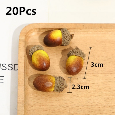 20 tk kunstlikud väikesed tammetõrud talumaja sisekujundus Võltstoidu fotograafia rekvisiidid Vaht simulatsioon puuviljataim pühadekaunistus