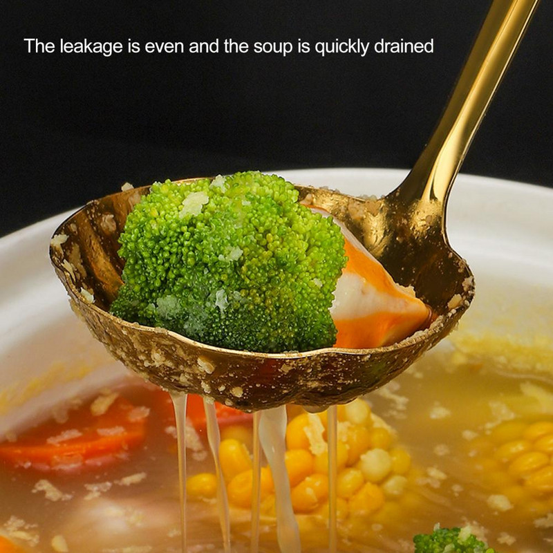 Mugav toiduvalmistamislusikas roostevastane lootose muster 304 roostevabast terasest õlieralduslusikas söögituppa