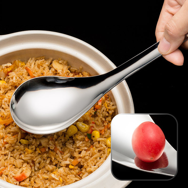 Lingură mare de orez din oțel inoxidabil 304 Lingură multifuncțională de bucătărie cu mâner lung pentru servire ustensile de gătit Instrument de bucătărie