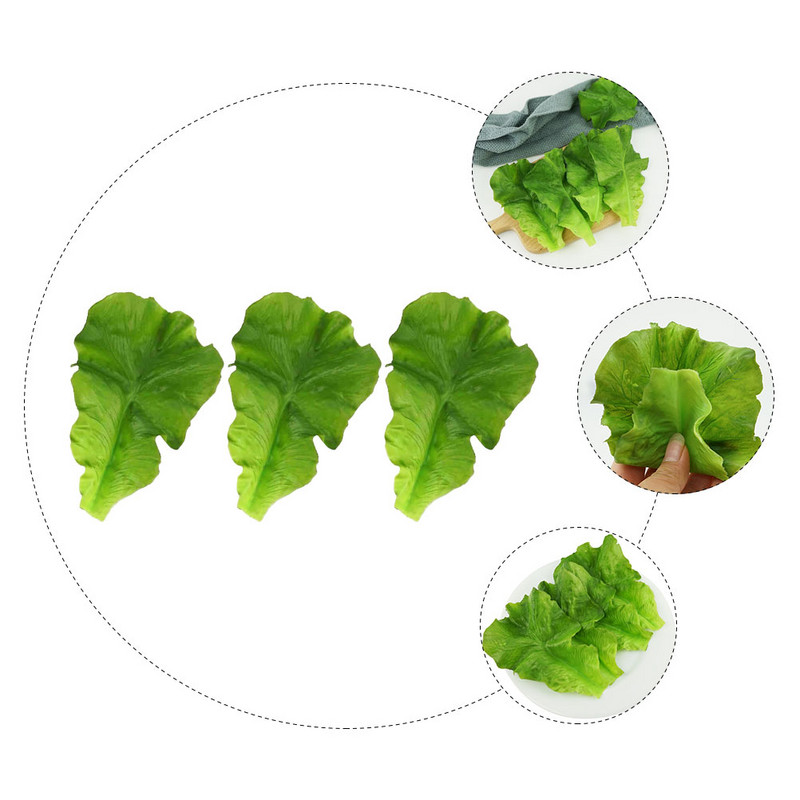 Frunze artificiale de salată verde Legume Legume Frunze Salată Verde Latus Decor Model realist Simulare Bucătărie Casă Faux