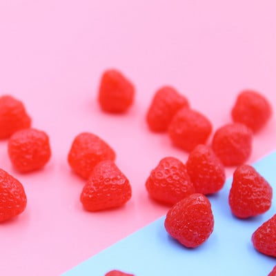 Small Simulation Strawberry Mini PVC Strawberry DIY Food Play Cream Clay Fruit Accessories