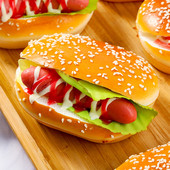 11*7*5CM Simulare Hot Dog Foto Prop Hamburger Artificial Pâine Falsă Tort Jucării amuzante Fast Food Magazin Afișare Decor Copii Favoare