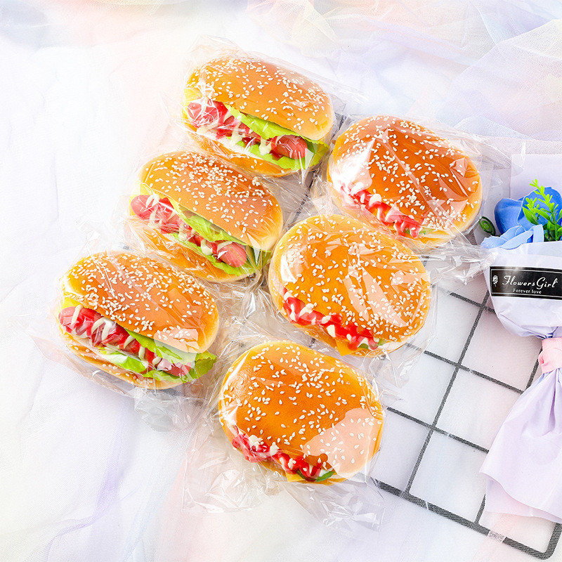 11*7*5CM Simulare Hot Dog Foto Prop Hamburger Artificial Pâine Falsă Tort Jucării amuzante Fast Food Magazin Afișare Decor Copii Favoare