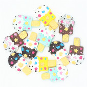 Miniaturi de înghețată artificială din rășină de 16mmX27mm|Caboșoane de înghețată cu spate plat din rășină|Miniaturi de înghețată pentru casă de păpuși|Posicle din rășină