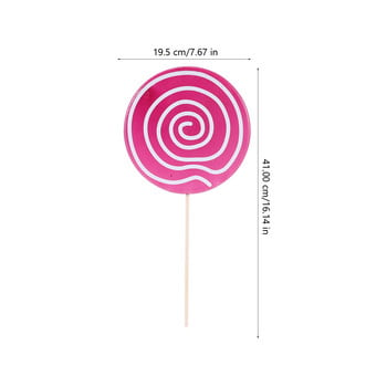 30PCS Creative Lollipop Decors Rainbow Lollipop Insert Ornament Направи си сам Lollipop Подпори Детски бебешки рожден ден Сватбено парти Декорация на торта