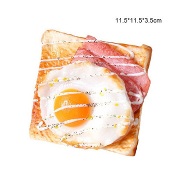 Παιχνίδι φωτογραφικά στηρίγματα Βιτρίνα καταστήματος Προβολή Διακόσμηση σπιτιού Προσομοίωση Μοντέλο αρτοποιίας Τροφίμων Τηγανητό Αυγό Τοστ Μπέικον Τεχνητό ψωμί