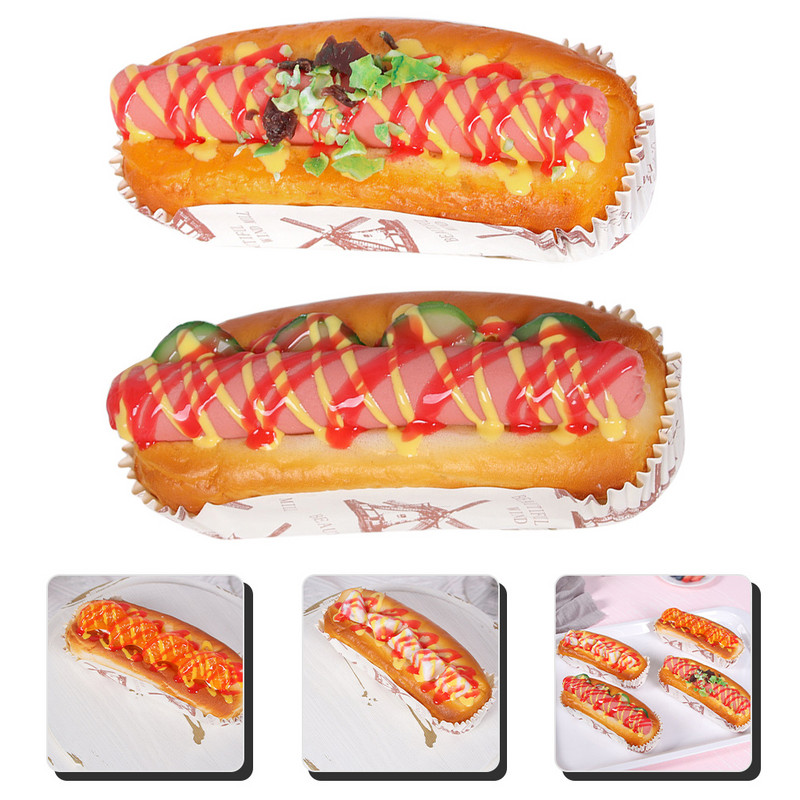 Model de pâine Bucătărie artificială Propsrolljoy Dog Hot Set Rol Playset Fake Childsphoto Desert Cupcake Simulat Pretend