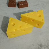 2 bucăți rășină triunghi cheese cake artificială mâncare pandantiv masa decor