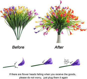 Τεχνητά λουλούδια Calla Lily Fake Flowers για Εξωτερικό Εσωτερικό Εξωτερικό Γραφείο Διακόσμηση κήπου σπιτιού