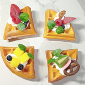 4 bucăți model de vafe de simulare fructe false pâine prăjitură mâncare occidentală desert decorare accesorii foto jucării pentru copii