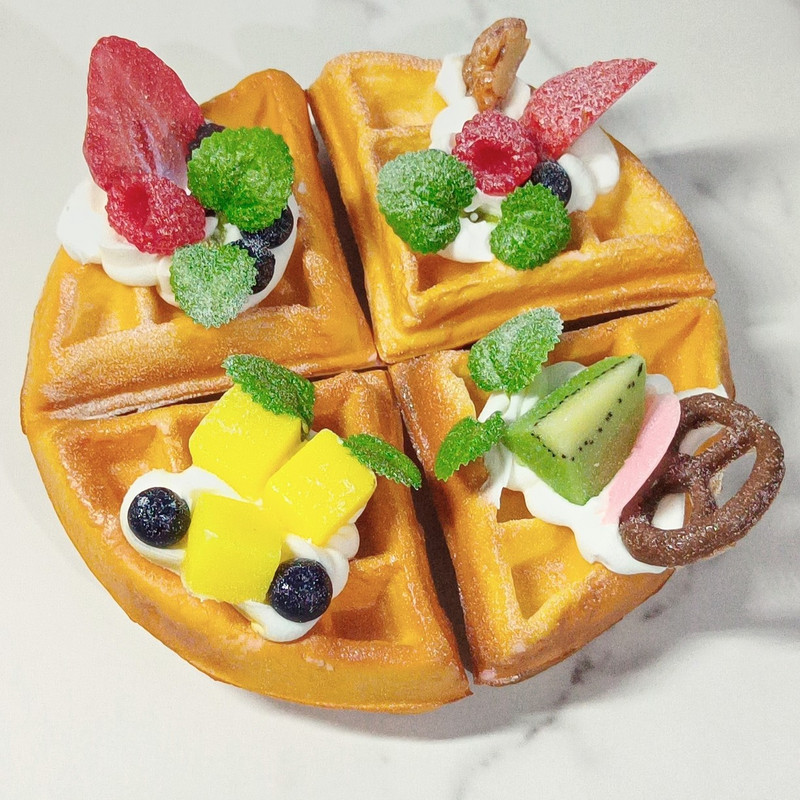 4 bucăți model de vafe de simulare fructe false pâine prăjitură mâncare occidentală desert decorare accesorii foto jucării pentru copii