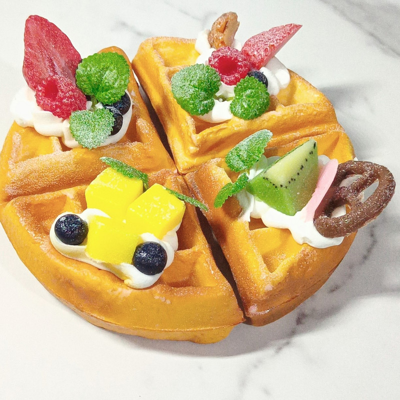 4 bucăți model de vafe de simulare fructe false pâine prăjitură mâncare occidentală desert decorare accesorii foto jucării pentru copii