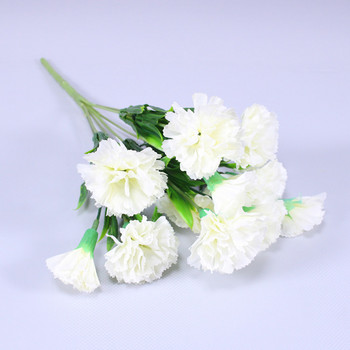 1 букет от карамфили, изкуствено цвете, устойчиво на ултравиолетови лъчи, без избледняване, копринени цветя от карамфил завинаги за домашно парти, сватбен декор