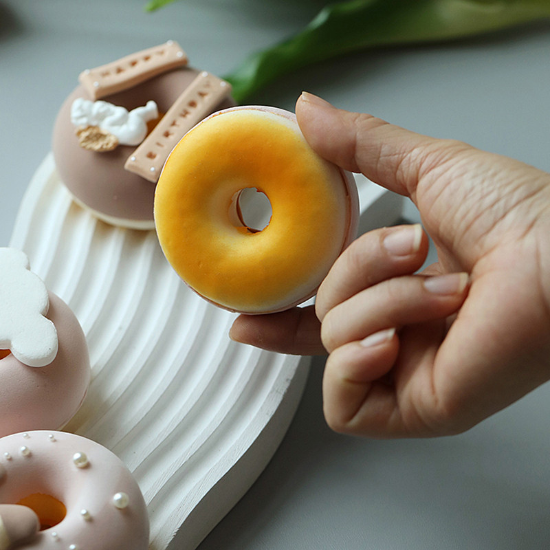 Προσομοίωση ντόνατ Μοντέλο Cake Shop Παράθυρο Ψεύτικη διακόσμηση παγωτού Ροζ σειρά τεχνητό επιδόρπιο στολίδι Χαριτωμένο κέικ Photo Props