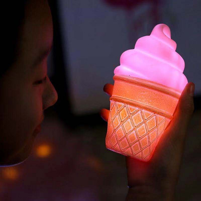 Lampă de noapte pentru bebeluși Lampă de desene animate cu LED Stele Înghețată Lumini de stare Copii Copii Cadou Strălucitor Jucărie Decor dormitor Lămpi de noapte