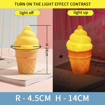 Lampă de noapte pentru bebeluși Lampă de desene animate cu LED Stele Înghețată Lumini de stare Copii Copii Cadou Strălucitor Jucărie Decor dormitor Lămpi de noapte