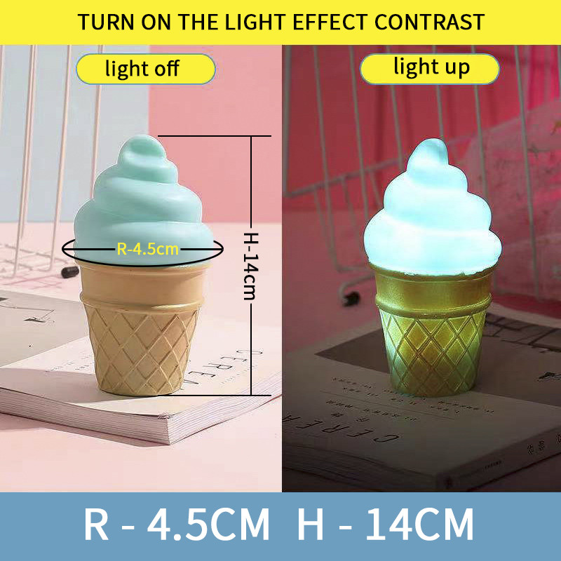 Lampă de noapte pentru bebeluși Lampă de desene animate cu LED Stele Înghețată Lumini de stare Copii Copii Cadou Strălucitor Jucărie Decor dormitor Lămpi de noapte