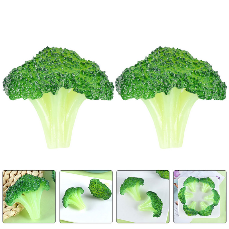 Μπρόκολο λαχανικών Τεχνητό ψεύτικο μοντέλο Lifelike Simulation False Decoration Faux ρεαλιστικές διακοσμήσεις κουζίνας με φρούτα