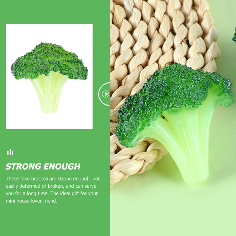 Μπρόκολο λαχανικών Τεχνητό ψεύτικο μοντέλο Lifelike Simulation False Decoration Faux ρεαλιστικές διακοσμήσεις κουζίνας με φρούτα