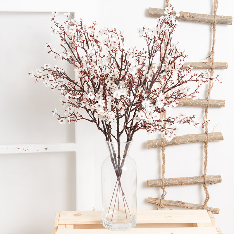 Flori artificiale Gypsophila Ramă albă de înaltă calitate Respirația bebelușilor Flori false Buchet lung Home Decorare nunta Toamna