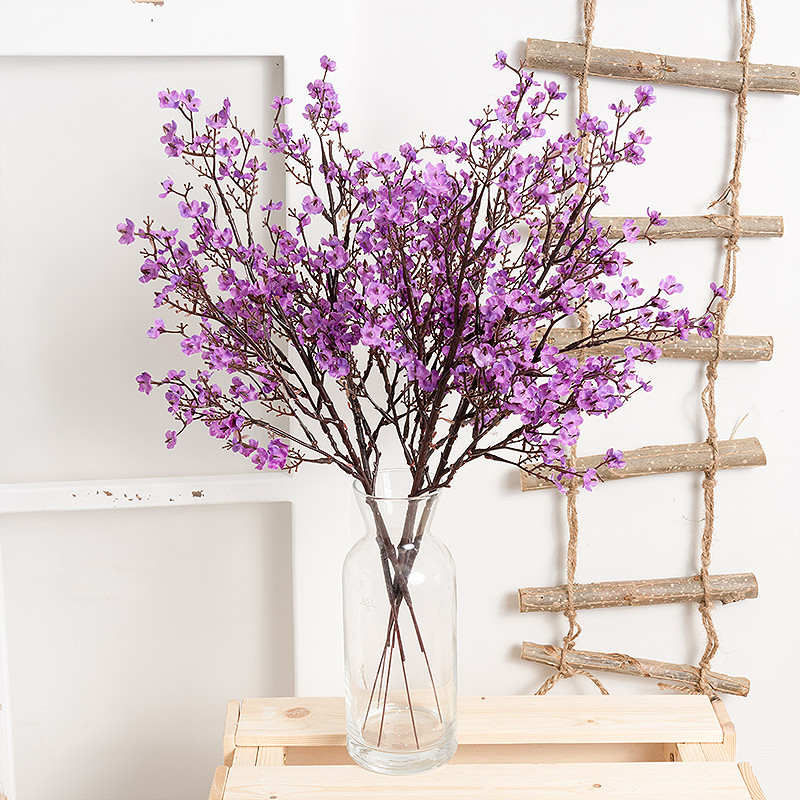 Flori artificiale Gypsophila Ramă albă de înaltă calitate Respirația bebelușilor Flori false Buchet lung Home Decorare nunta Toamna