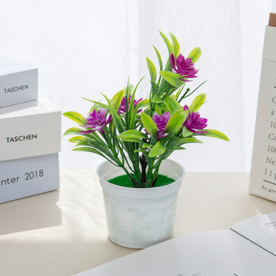 Kunstlilled bonsai isetehtud kodukaunistus Ornamentaalne lillepott Vannitoa aknalaud Mini pottidega jõulupulmadekoratiiv