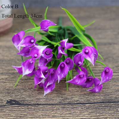 Νέο όμορφο 25 κεφάλια/μπουκέτο μίνι τεχνητή κάλλα με φύλλο πλαστικό ψεύτικο κρίνο Υδρόβια φυτά λουλούδι διακόσμηση δωματίου σπιτιού