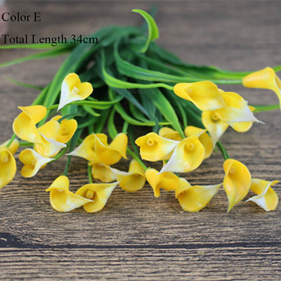 Νέο όμορφο 25 κεφάλια/μπουκέτο μίνι τεχνητή κάλλα με φύλλο πλαστικό ψεύτικο κρίνο Υδρόβια φυτά λουλούδι διακόσμηση δωματίου σπιτιού