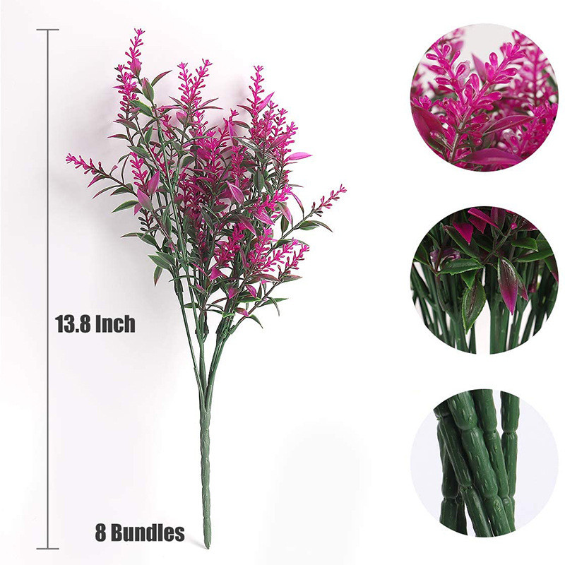 Kunstlillede plastist lavendel võltstaimede pulm Koduaia kaunistus Pruudi kimpude fotograafia rekvisiidid Kodutooted