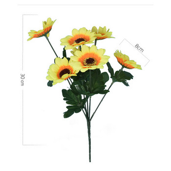 7 κεφάλια Τεχνητό μπουκέτο ηλίανθου Μεταξωτό ηλίανθο Ψεύτικο λουλούδι DIY Γαμήλια ανθοδέσμη Κεντρικά τεμάχια Συντάξεις πάρτι Διακόσμηση σπιτιού