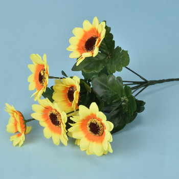 7 κεφάλια Τεχνητό μπουκέτο ηλίανθου Μεταξωτό ηλίανθο Ψεύτικο λουλούδι DIY Γαμήλια ανθοδέσμη Κεντρικά τεμάχια Συντάξεις πάρτι Διακόσμηση σπιτιού
