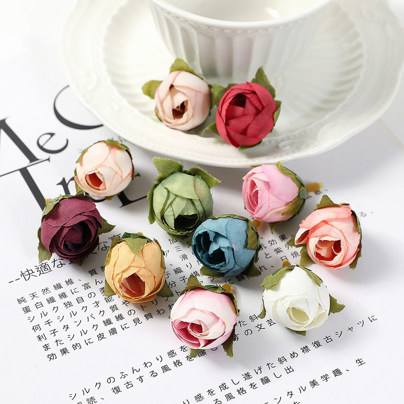 10/50 bucăți trandafir flori artificiale cap de mătase flori false pentru decorarea casei petrecere de Crăciun decorare nuntă bricolaj accesorii coroane