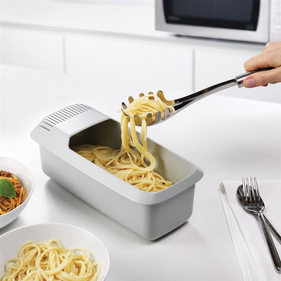 Cuptor cu microunde pentru paste cu sită Rezistent la căldură Paste Barcă Aburire Spaghetti Fidea Cutie de gătit Instrument Accesorii pentru bucătărie