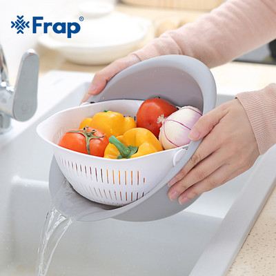 Двупластова мивка за зеленчуци Кухненска мивка Въртяща се мивка за оттичане Кухненски аксесоари