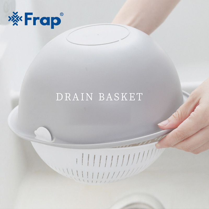 Dviejų sluoksnių daržovių praustuvo virtuvės kriauklė, besisukanti išleidimo kriaukle, virtuvės priedai