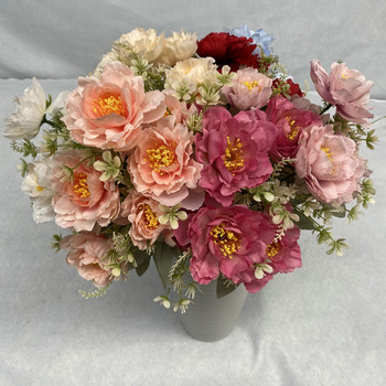 New 6 Bobo Peony Flower Simulation Bouquet Σαλόνι Διακόσμηση σπιτιού Τραπέζι γάμου εσωτερικού χώρου Ψεύτικα τεχνητά λουλούδια φτηνά