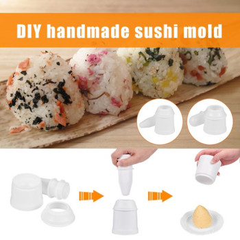DIY Πρέσα για μπάλα ρυζιού Maker Κουζίνα Meat Balls Mold Επαναχρησιμοποιήσιμο εργαλείο σούσι Μοντελοποίηση κινουμένων σχεδίων Onigiri Bento Molds Τρίγωνες Μπάλες ρυζιού