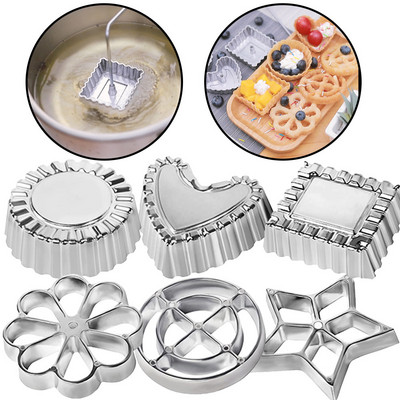 Food Grade  Special Smooth Surface Rosette Iron Set Easy Clean Rosette Timbale Mold Flower Shape   Kitchen Accessories