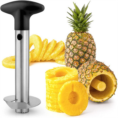 Tăiător de ananas Tăiător de fructe Tăiător de fructe Tăiător de ananas Cutter din oțel inoxidabil Instrument de tăiat fructe Accesorii pentru ustensile de bucătărie
