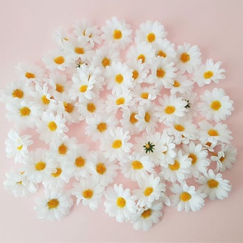 50 τεμ. Τεχνητά λουλούδια ηλίανθου Faux Daisy Flower Head Διακοσμήσεις γάμου DIY Floral Design Craft Supplies Διακόσμηση πάρτι για το σπίτι