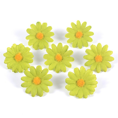 50 buc Flori artificiale de floarea soarelui Faux Daisy Cap de floare Decoratiuni de nunta DIY Design Floral Artizanat Artizanat Decor pentru petreceri