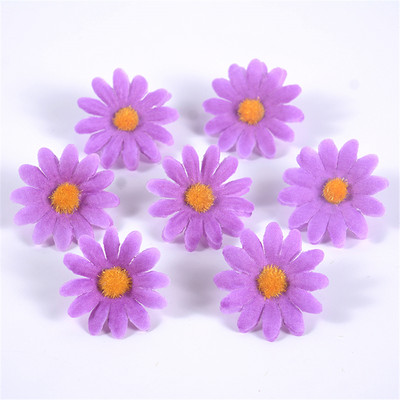 50 buc Flori artificiale de floarea soarelui Faux Daisy Cap de floare Decoratiuni de nunta DIY Design Floral Artizanat Artizanat Decor pentru petreceri
