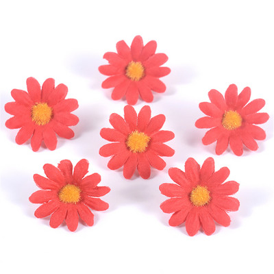 50 buc Flori artificiale de floarea soarelui Faux Daisy Cap de floare Decoratiuni de nunta DIY Design Floral Artizanat Artizanat Decor pentru petreceri