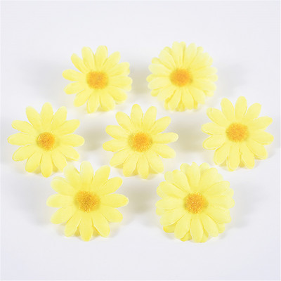 50 buc Flori artificiale de floarea soarelui Faux Daisy Cap de floare Decoratiuni de nunta DIY Design Floral Artizanat Artizanat Decor pentru petreceri