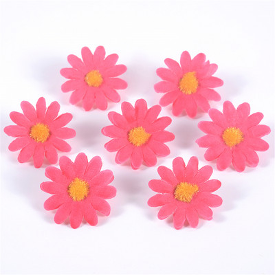50 buc Flori artificiale de floarea soarelui Faux Daisy Cap de floare Decoratiuni de nunta DIY Design Floral Artizanat Artizanat Decor pentru petreceri