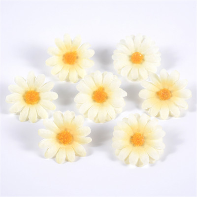 50 buc Flori artificiale de floarea soarelui Faux Daisy Cap de floare Decoratiuni de nunta DIY Design Floral Artizanat Artizanat Decor pentru petreceri