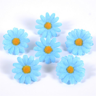 50 buc Flori artificiale de floarea soarelui Faux Daisy Cap de floare Decoratiuni de nunta DIY Design Floral Artizanat Artizanat Decor pentru petreceri
