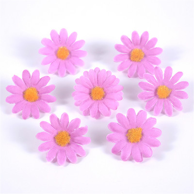 50 buc Flori artificiale de floarea soarelui Faux Daisy Cap de floare Decoratiuni de nunta DIY Design Floral Artizanat Artizanat Decor pentru petreceri